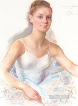Dancing Ballet Painting - portrait of a ballerina muriel belmondo 1962 Russian ballet dancer